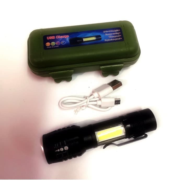 Promo Senter XPE USB cob mini usb recharger zoom led Q5