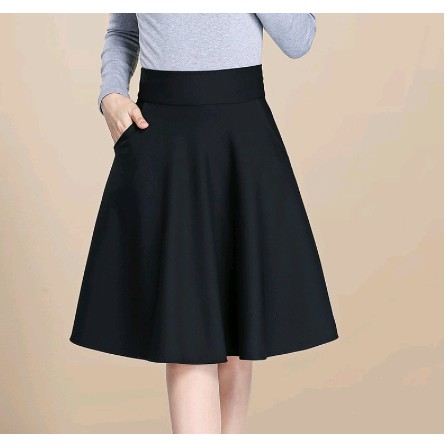 Rok wanita model lipit panjang