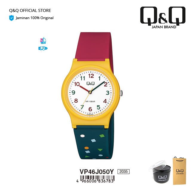 Q&Q QnQ QQ Original Jam Tangan Wanita Motif Analog - VP46 VP46J Water Resist-0