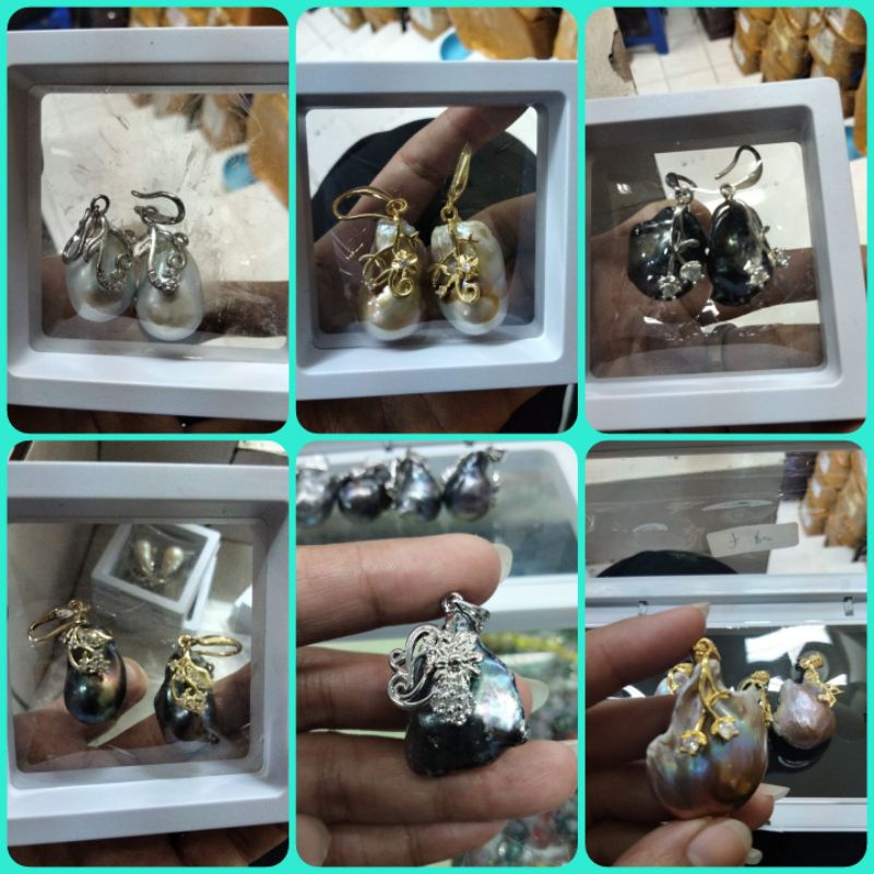 anting barok mutiara air tawar