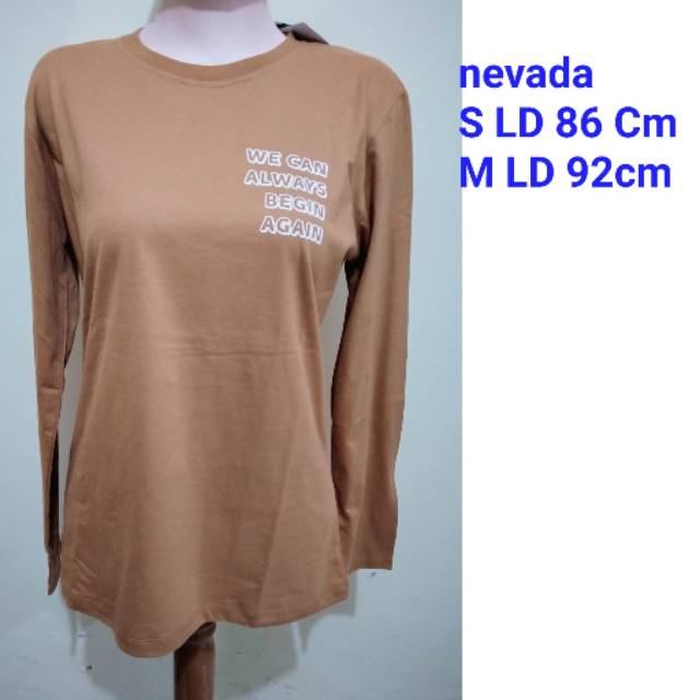 Kaos nevada cewek lengan panjang brand matahari