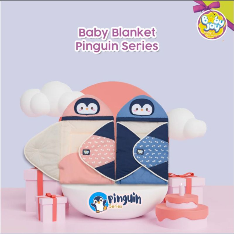 Baby Joy Baby Blanket Selimut Topi Bayi Pinguin Series - BJB 5018