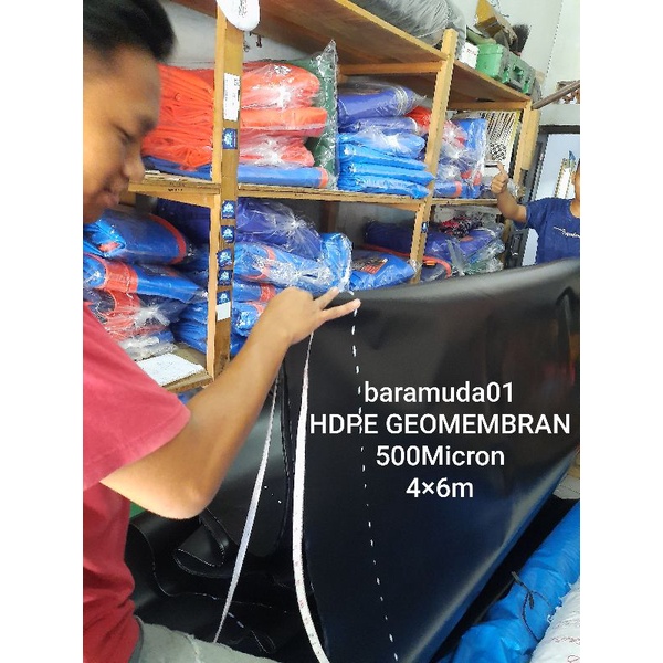 Terpal kolam ikan 4×6m micron500 HDPE GEOMEMBRAN Kualitas terbaik