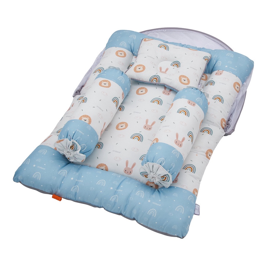 Omiland Kasur Lipat Bayi Dakron + Kelambu Rainbow Series - Bayi Online Shop