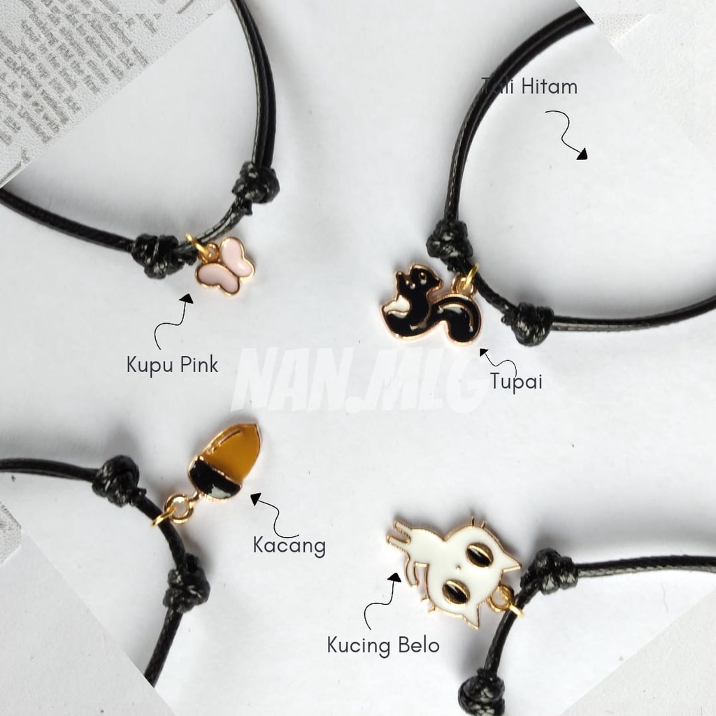 Gelang Tali Charm Kupu Mini