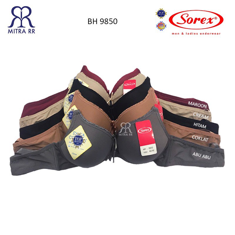 BH Sorex 9850 Bra Tanpa Kawat Asli Super Soft Basic Polos