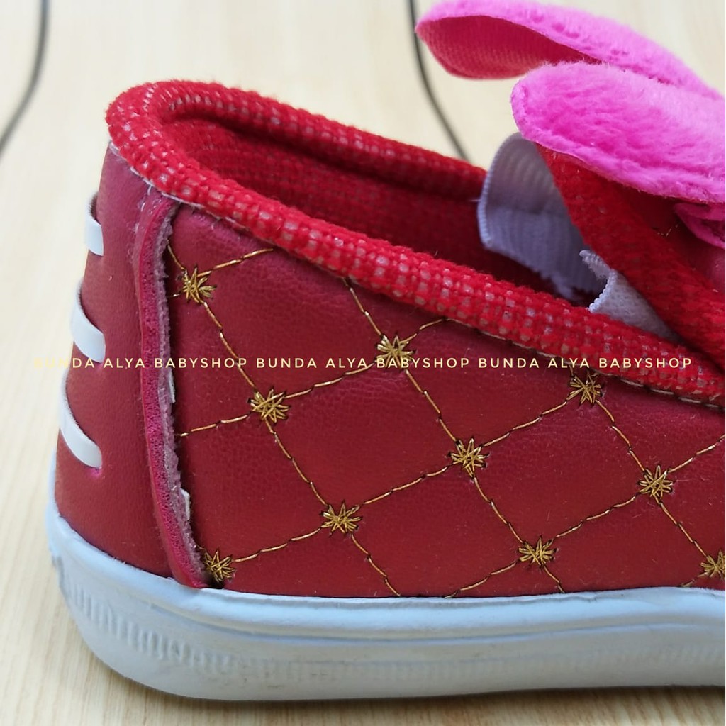 Sepatu Anak Perempuan Usia 1 2 Tahunan Alas Karet Size 22 -25 MERAH - Sepatu Anak Cewek SALE Anti Licin