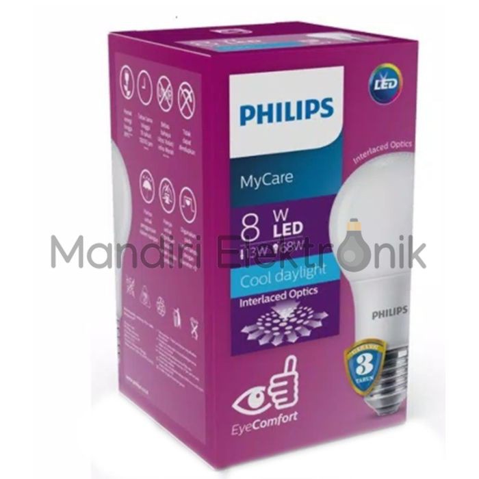 Lampu LED Philips 8 Watt Putih GARANSI