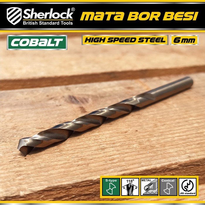 Mata Bor Besi 6 mm / Sherlock JIS Standard High Speed Steel Cobalt (1 Pcs)