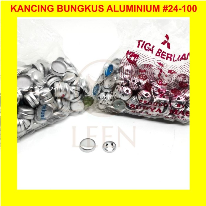 Kancing Bungkus Bahan Aluminium GRADE AAA No 24 - 100 Kaleng Kain LEEN