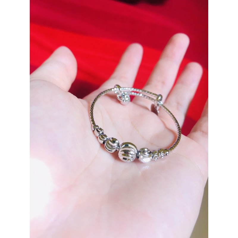 Gelang anak emas silver bola kecil xuping