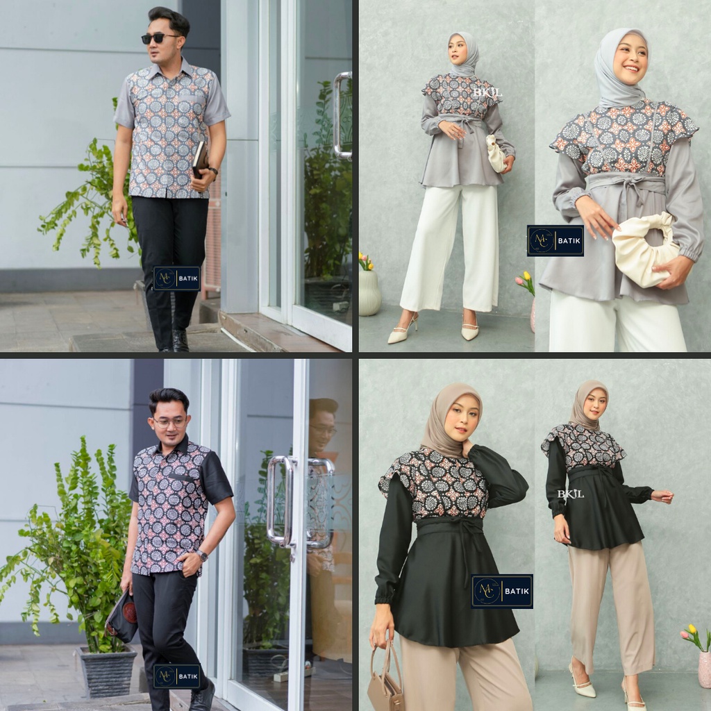 Baju Batik Couple Batik Couple Blouse Batik Kemeja Lengan Pendek Tampil Elegan