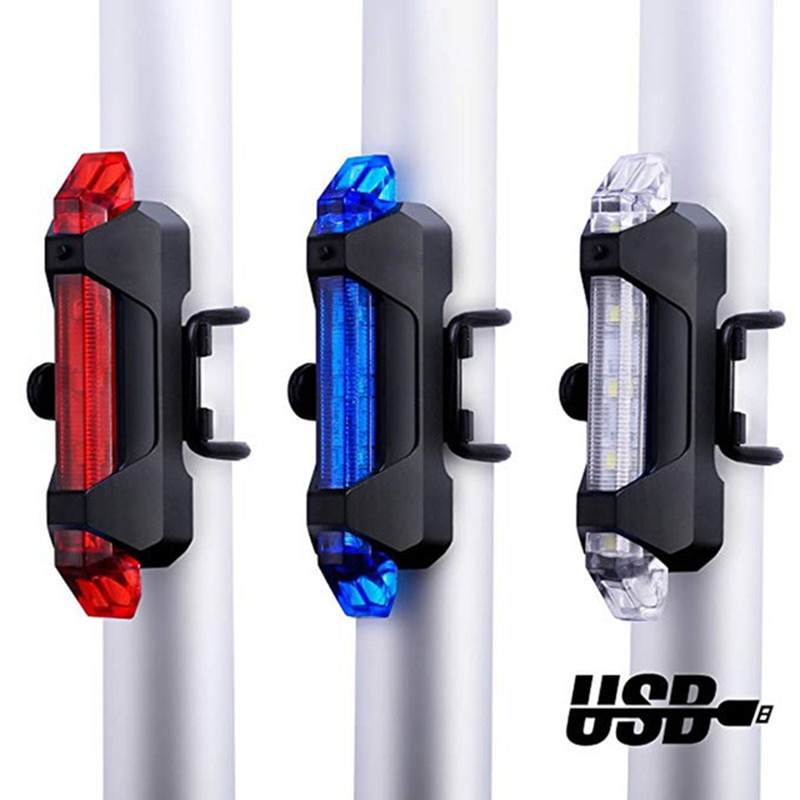 ROBESBON Lampu Belakang Sepeda USB Rechargeable Rear Tail Bike Portable Light Lamp - DC-918