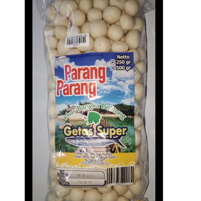 

Getas bangka super parang parang 250gr. halal. Kerupuk ikan bangka belitung. Oleh-oleh legendaris. Kerupuk getas udang. kerupuk cumi. keripik. makanan ringan. krupuk renyah. tanpa pengawet. cemilan keluarga. cemilan anak. cemilan enak