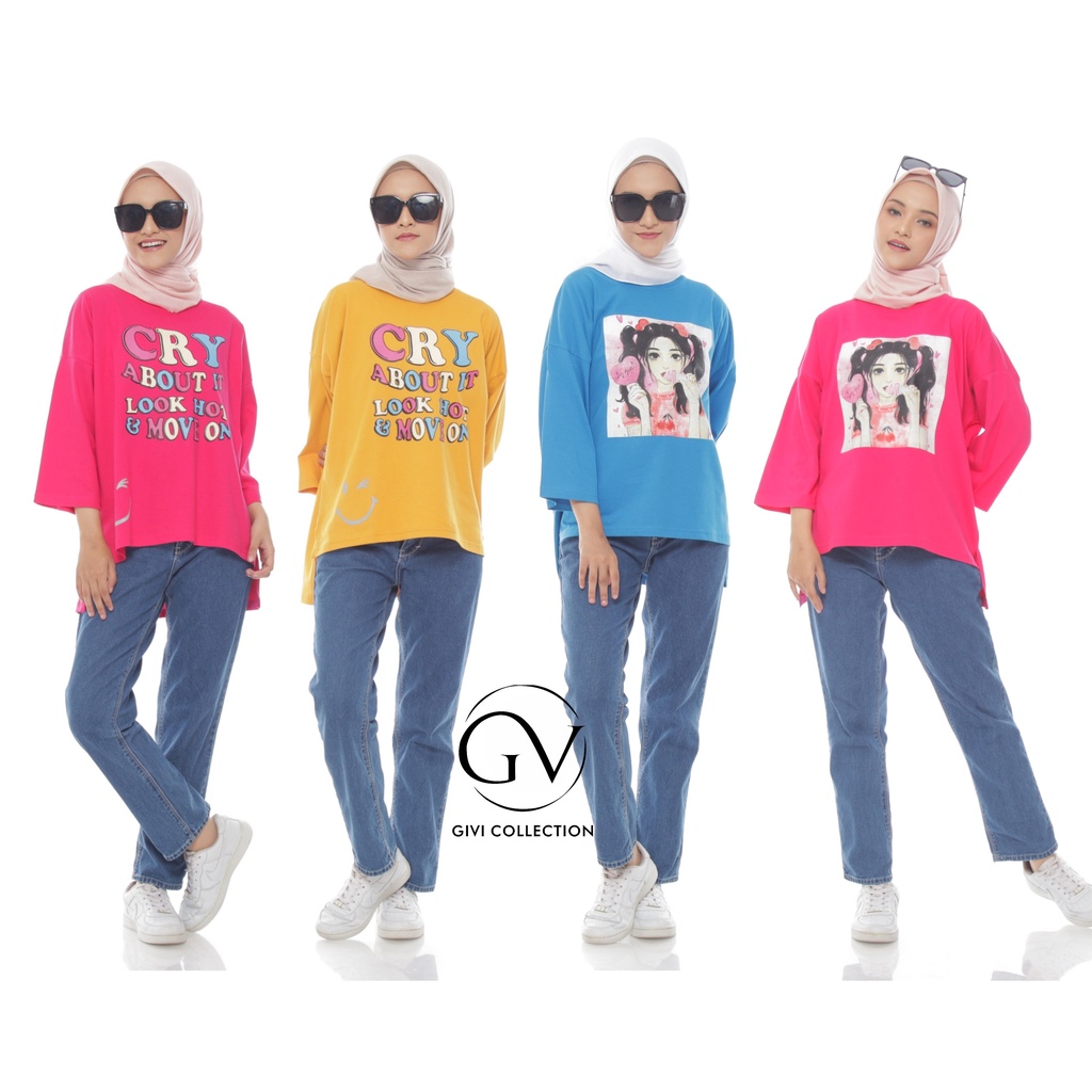 kaos oversize wanita | atasan kaos wanita terbaru | kaos viral wanita