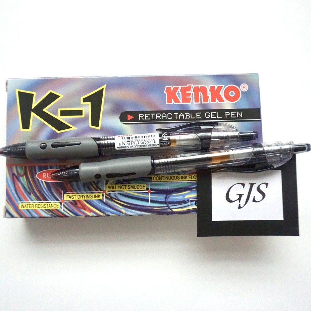 

Kenko Retractable Gel Pen K-1 0.5mm/Gel Pen Satu Box