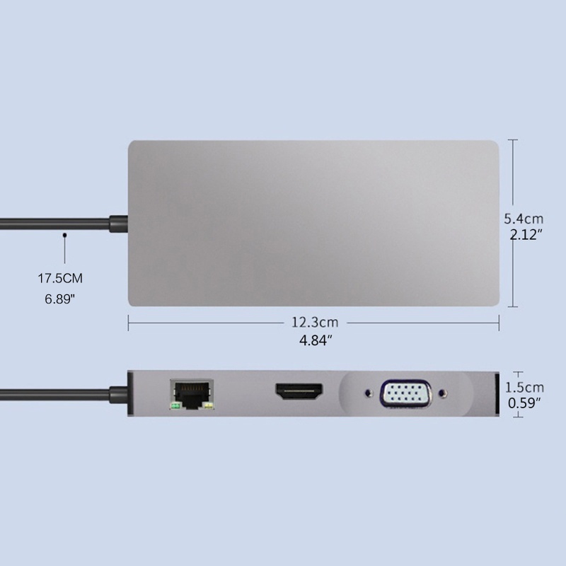 Vivi Hub Adapter USB Tipe-C 8 In 1 Untuk M.2 SSD Rj45