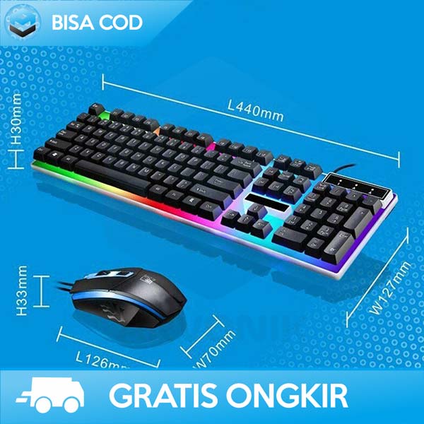 MECHANICAL KEYBORAD GAMING COMBO WITH MOUSE CONNECTION USB RGB G21B