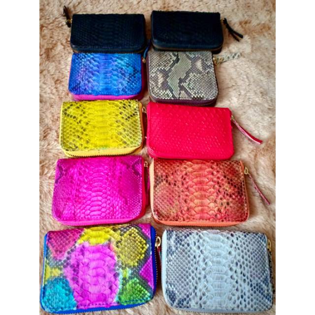 DISKON DOMPET KULIT ULAR / DOMPET KULIT KECIL / DOMPET KARTU KULIT ULAR ASLI