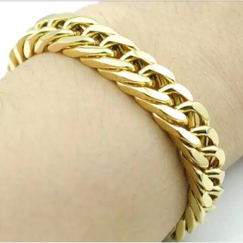 GELANG TITANIUM PRIA DAN WANITA RANTAI EMAS / GELANG TITANIUM ASLI WANITA DAN PRIA