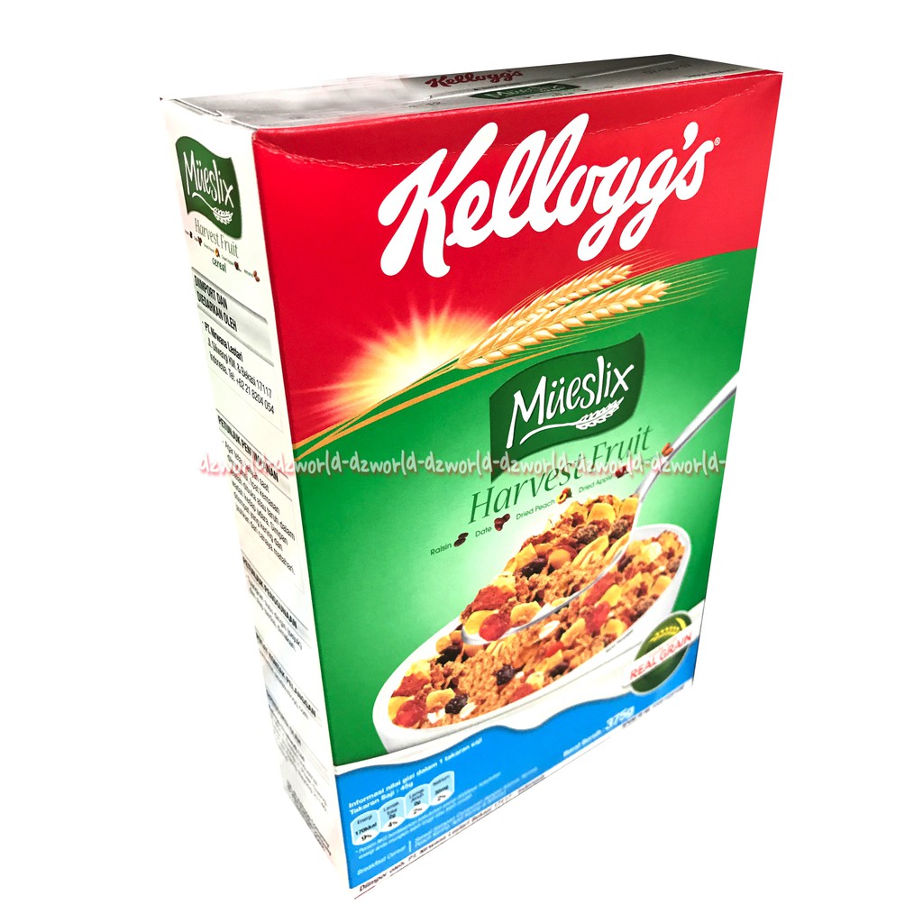 Kellogg's 355gr Mueslix Harvest Fruit Sereal Terbuat Dari Gandum Pilihan Real Grain Kelloggs Cereal Muesli Raisin Dried Almond