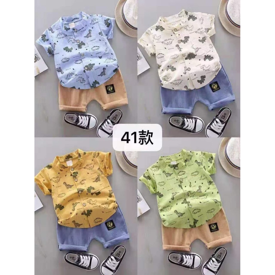 Promo !! Setelan anak laki - laki / Setelan kemeja anak import / Setelan kemeja trendy manish cool ukuran 6 bulan - 2 tahun