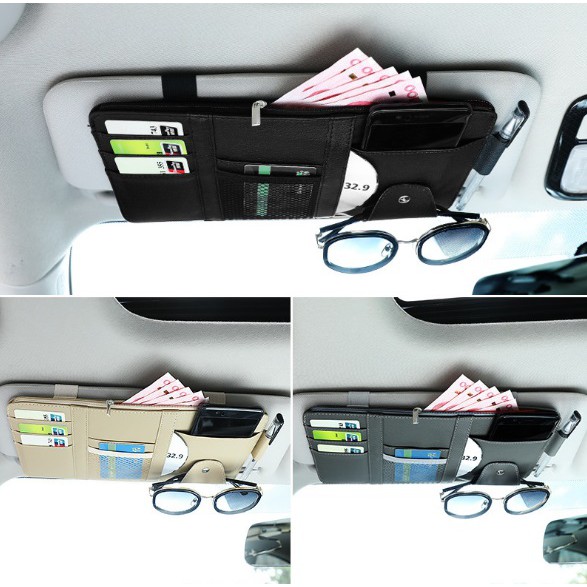 Dompet KULIT Sunvisor untuk Kartu, Uang, Karcis Parkir