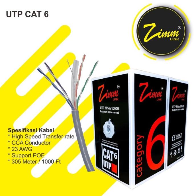 Kabel Lan Utp Zimm Link Cat 6 Cca 305M