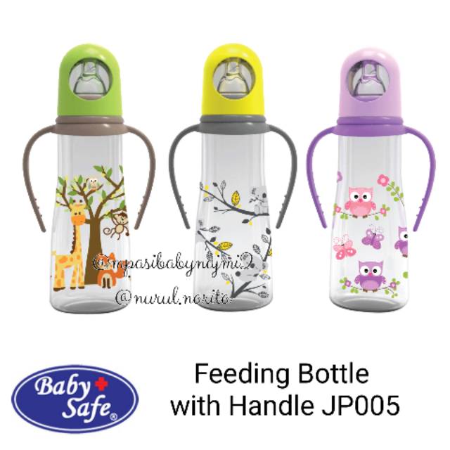 Feeding Bottle with Handle Baby Safe JP005 Botol Dot Minum Bayi 250ml