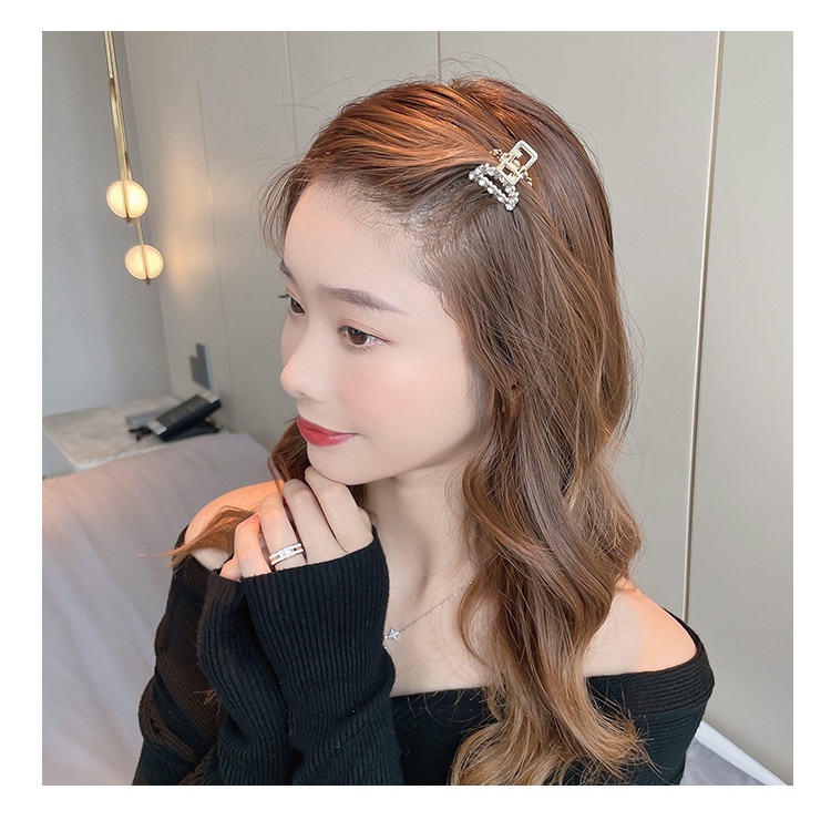 Jedai 2.5cm Mutiara Elegan Jepit Rambut wanita dewasa remaja Alloy Korea Mutiara Permata Jepit Salon Logam Warna Emas