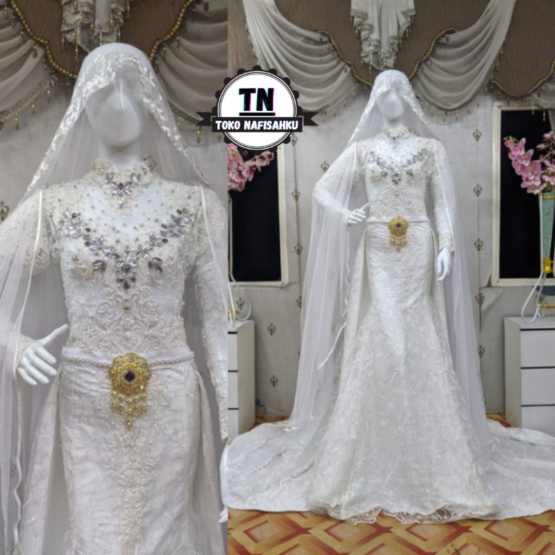 kebaya pengantin modern | baju pengantin akad | dress pengantin | gaun pengantin muslim | dress akad