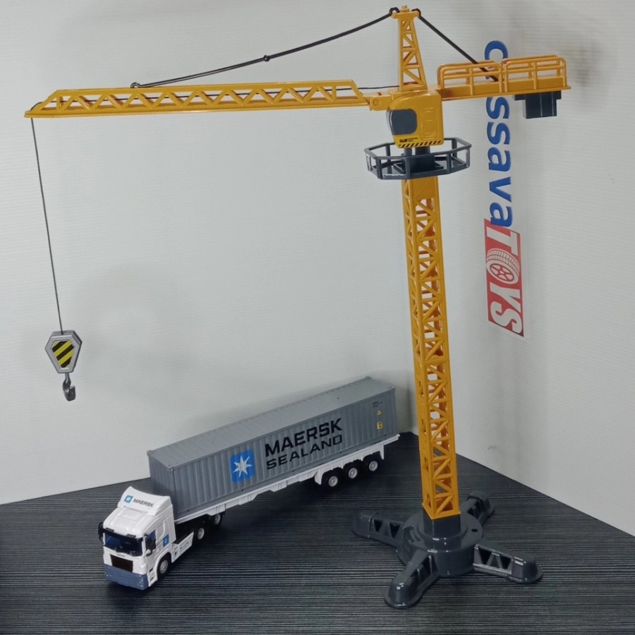 Diecast Miniatur Alat berat Crane Hang Tower