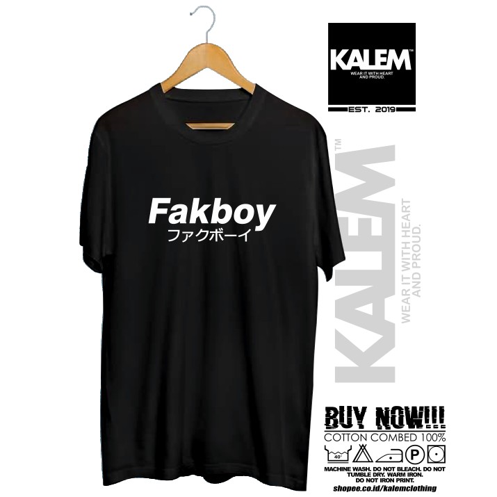 Kaos Baju Anime Kata Jepang Fakboy Kaos Distro Anime - KALEMCLOTHING
