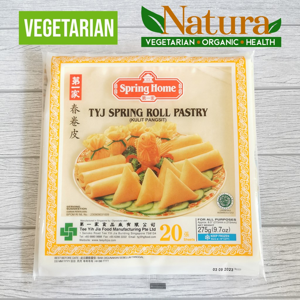 

Spring Home Spring Roll Pastry Kulit Pangsit 21.5cm 20lbr Beku