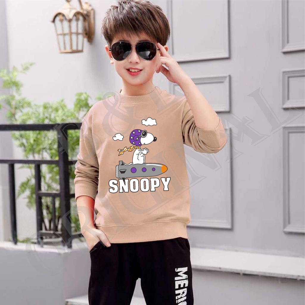 BS//COD//BAJU KAOS ANAK ANAK SNOOPI TANGAN PANJANG GOOD QUALITY