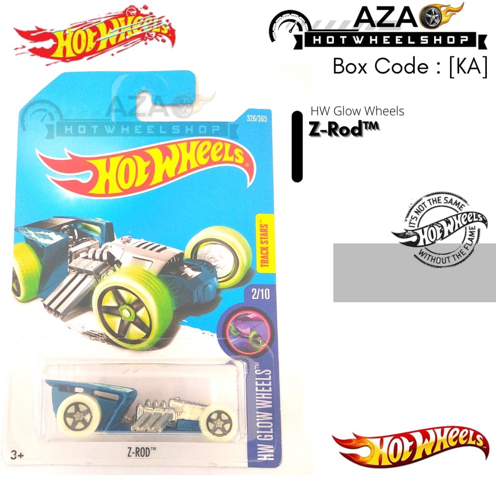 PROMO TERMURAH | Diecast Hot Wheels Z-ROD Glow in the Dark HW Hotwheels Z Rod Mobil Mainan Anak Bisa Menyala Dalam Gelap