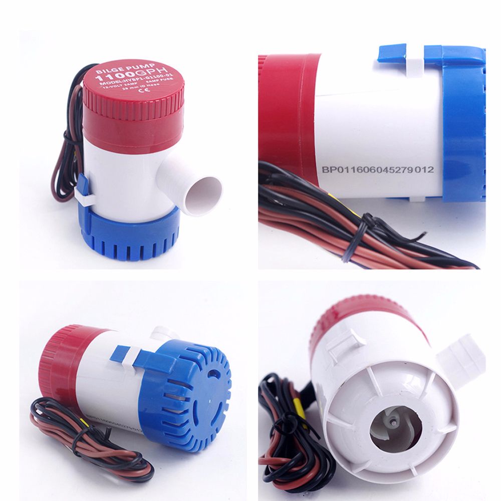 QUINTON Boat Accessories Water Pumps Submersible Boat 1100gph/750gph 12v/24V Seaplane Houseboat Electric Motor homes Float Switch Boat Bilge Pump