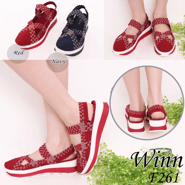 Winn F261 sepatu IMPORT  rajut wanita ORI