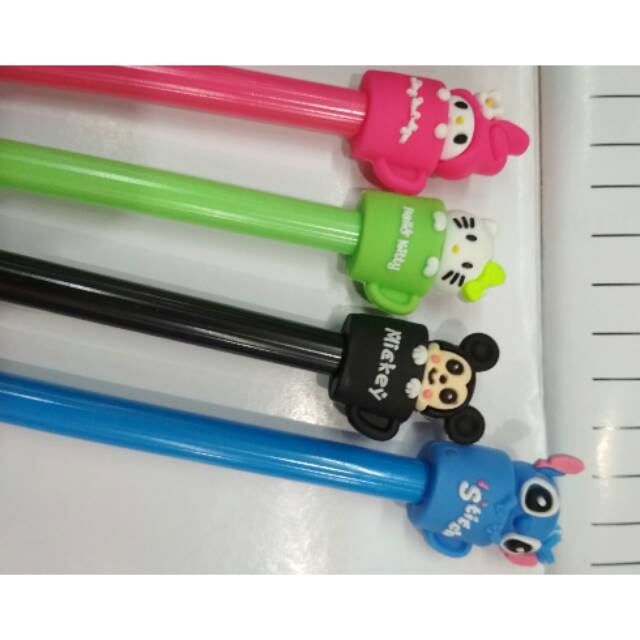 

Pulpen Gel karakter Stitch Mickey kitty melody lucu