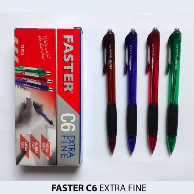 Pulpen / Bolpoin faster cetek c6 Isi 12 Pcs