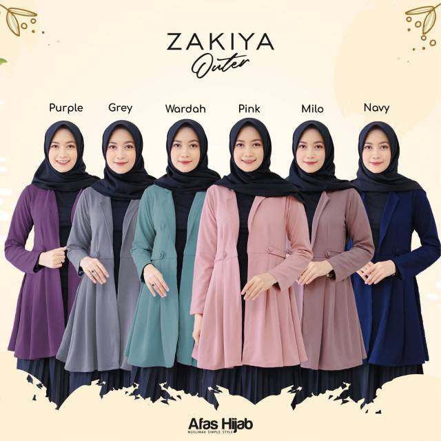 ZAKIYA OUTER By AFAS HIJAB - BLAZER LENGAN PANJANG - Blazer Kantor
