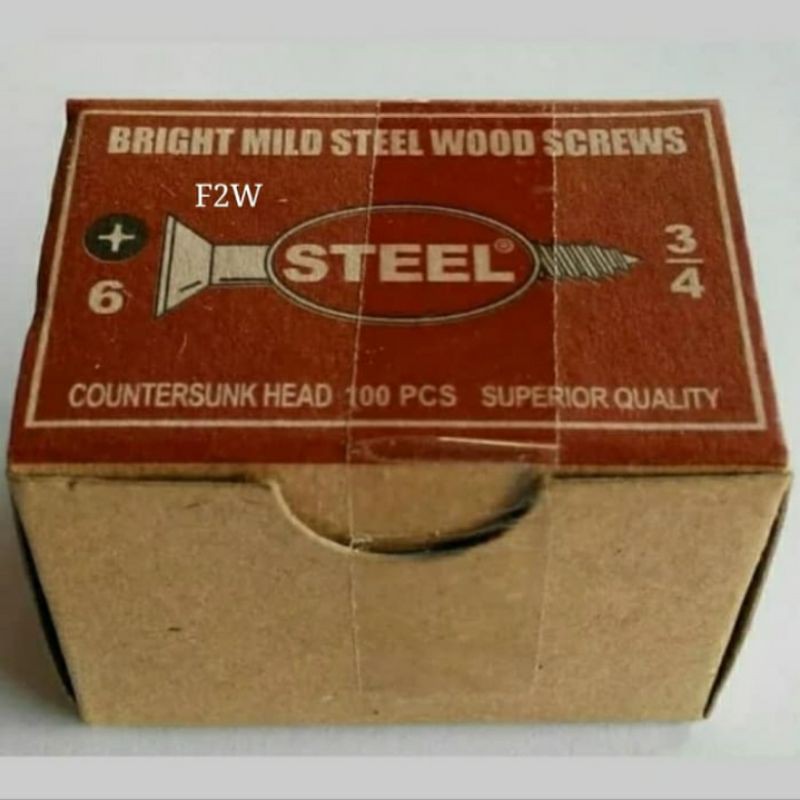 SEKRUP KAYU STEEL 6X3/4" SEKRUP KAYU 1.8CM WOOD SCREW (+)