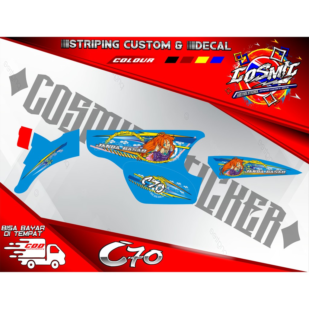 STIKER STRIPING DECAL C70 CUSTOM STICKER VARIASI MOTOR