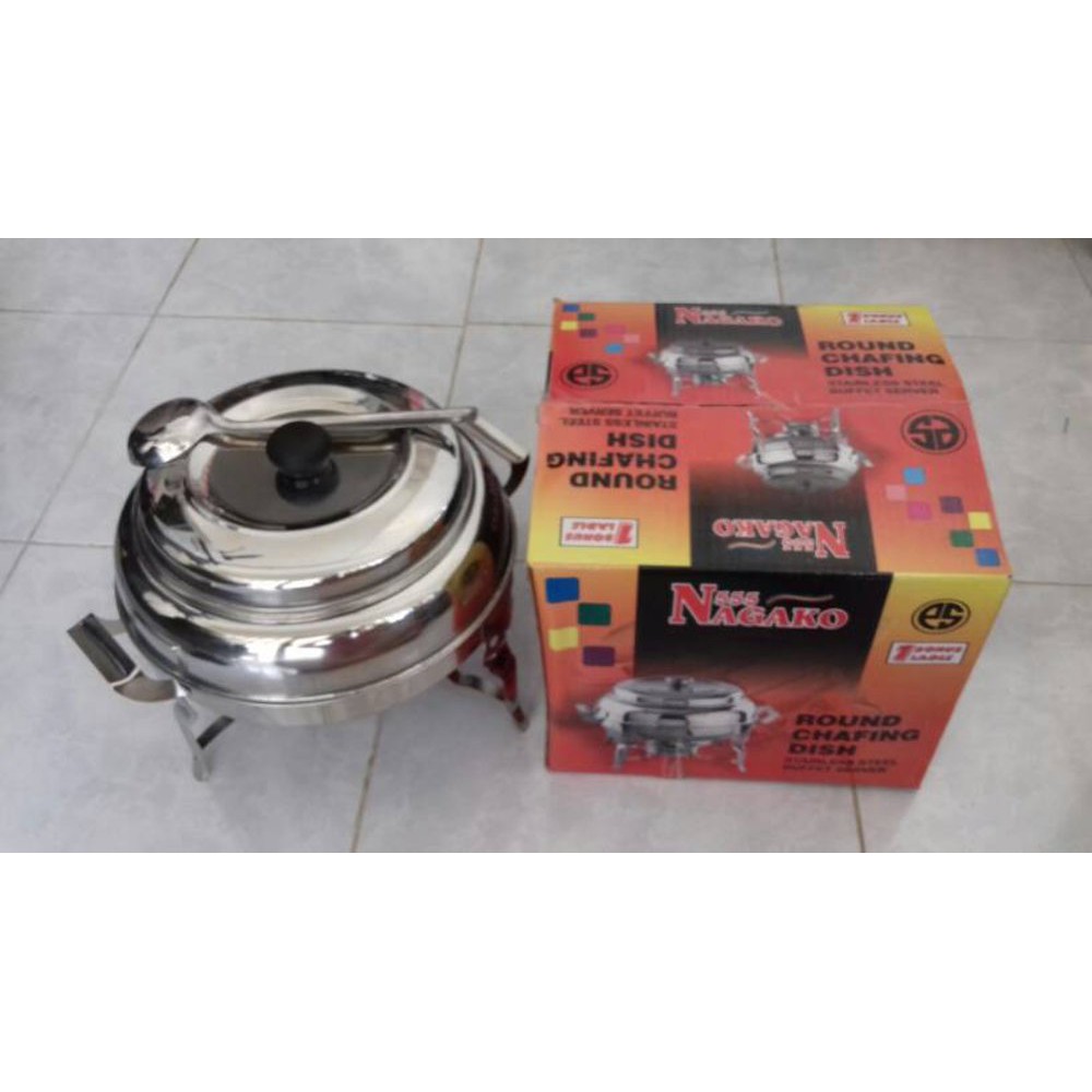 Tempat Sajian Prasmanan Bundar Tungku .Round Chafing Dish Nagako 555