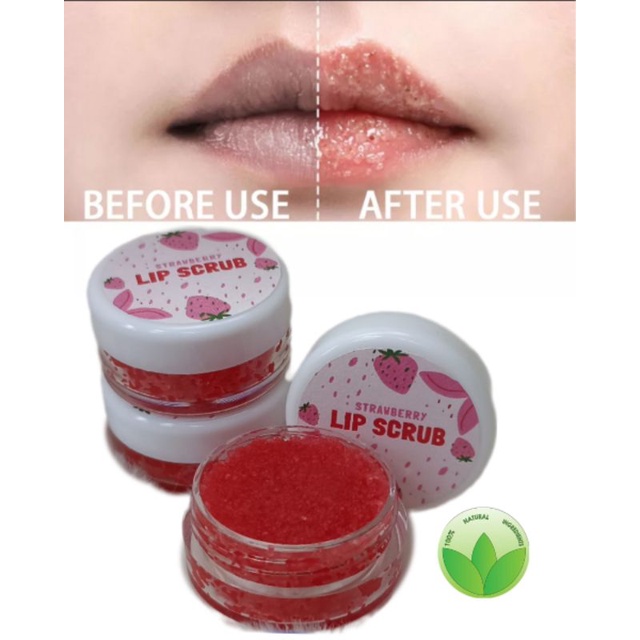 Lip Scrub Sugar Strawberry - Scrub Bibir Hitam Untuk Pria Perokok Pelembab Bibir Pencerah Bibir  Mer