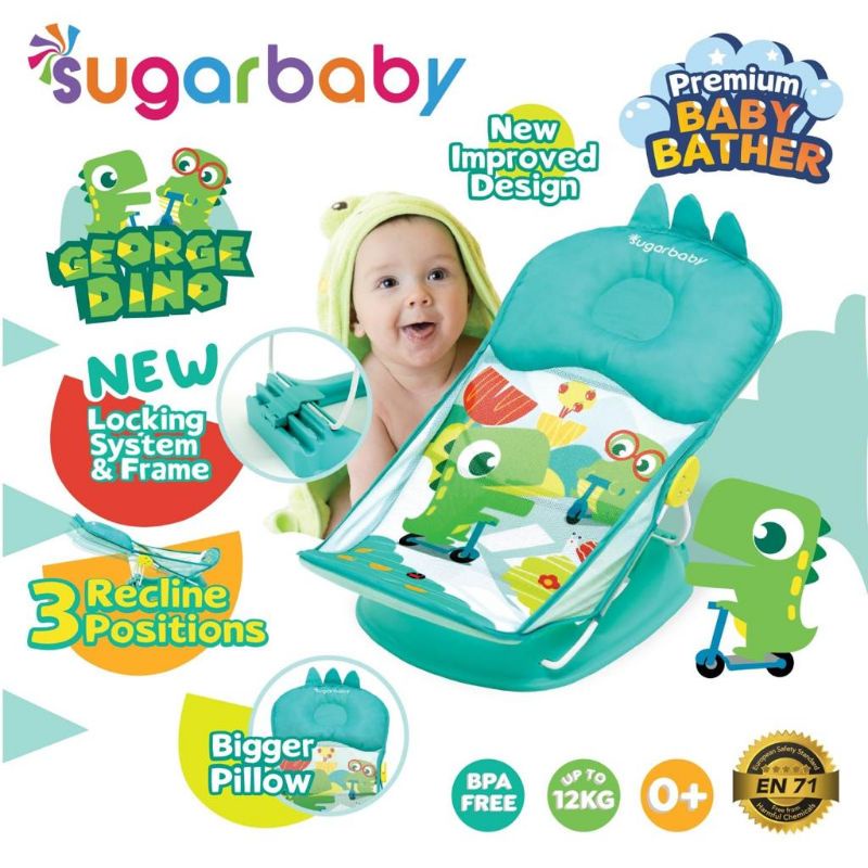 Sugar Baby Baby Bather / Kursi Mandi Bayi Sugar Baby-HIJAU GEORGE DINO