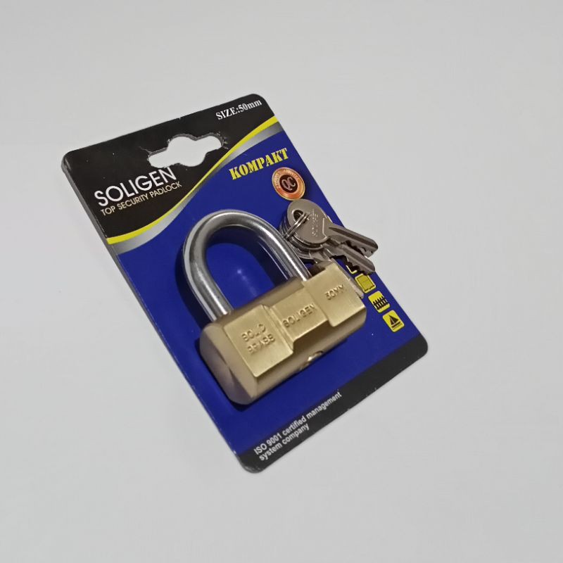 Gembok kuningan 50 mm / gembok pagar kuningan soligen