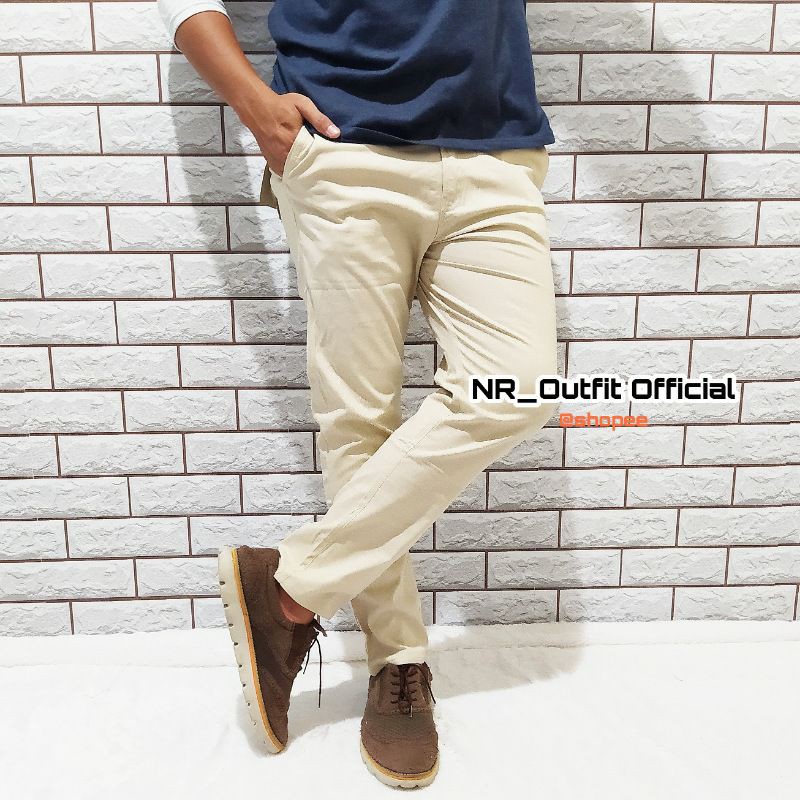 Celana Chino Panjang Pria Premium Cinos Cowok Chinos Big Size GR/NV 27-38 NR_Outfit Official COD