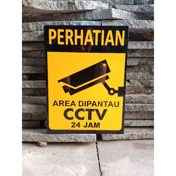 

perhatian cctv sign akrilik keren 20x15cm