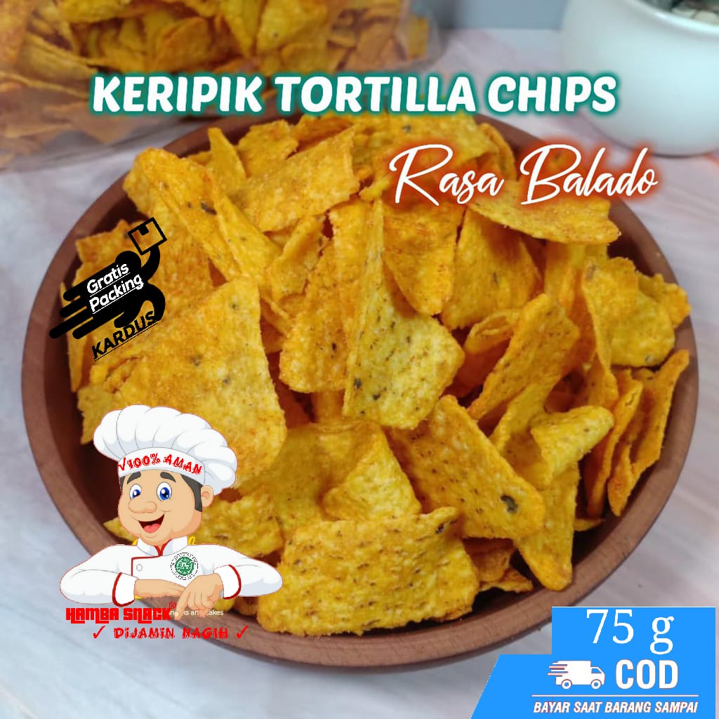 

[HAMBA] TORTILLA BALADO 75g / TORTILA PREMIUM RENYAH RASA DIJAMIN NAGIH |makanan ringan jajanan jadul termurah snack kiloan camilan COD